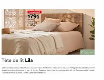 BUT Tête De Lit L. 147 Cm Lila offre