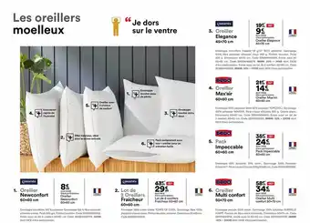 BUT Oreiller Newconfort 60 X 60 Cm Dreaméa, Lot De 2 Oreillers Fraîcheur 60 X 60 Cm Dreaméa, Oreiller Multi Confort 50 X 70 Cm Do offre