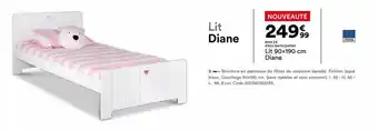 BUT Lit 90 X 190 Cm Diane offre