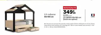 BUT Lit Cabane 90 X 190 Cm (tiroirs En Option) offre