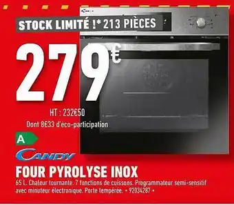 Brico Cash Four Pyrolyse Inox Candy offre