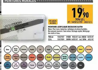 Peinture Acrylique Bicouche Satin Variatech