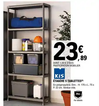 E.Leclerc Brico étagère 5 Tablettes offre