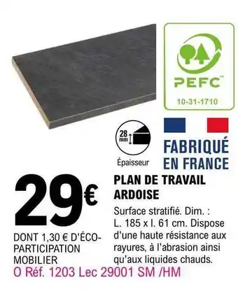 E.Leclerc Brico Plan De Travail Ardoise offre