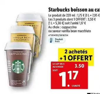 Lidl Starbucks Boisson Au Café offre