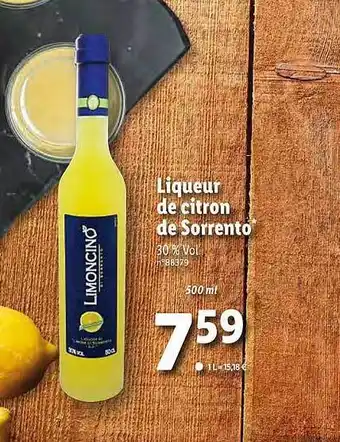 Lidl Liqueur De Citron De Sorrento Limoncino offre