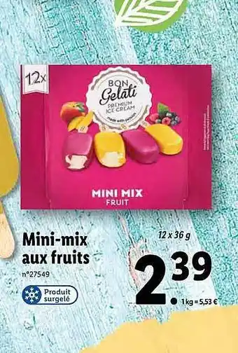 Lidl Mini-mix Aux Fruits Bon Gelati offre