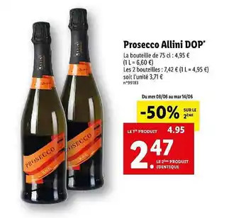Lidl Prosecco Allini Dop offre