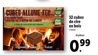 Lidl 32 Cubes De Cire En Bois offre