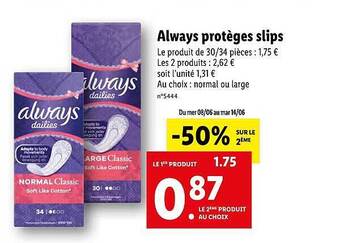 Lidl Always Protèges Slips offre
