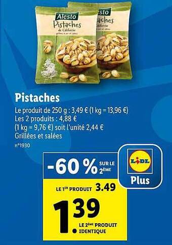Lidl Pistaches offre