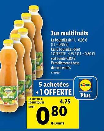 Lidl Jus Multifruits offre