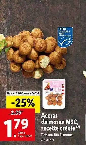 Lidl Accras De Morue Msc, Recette Créole offre