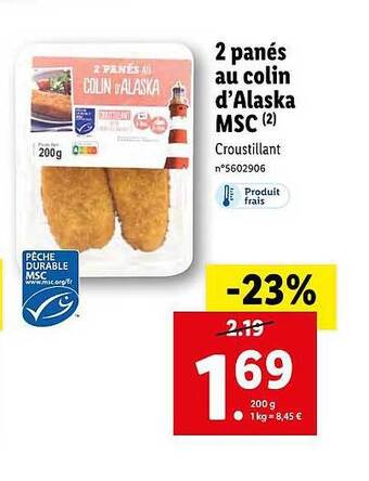 Lidl 2 Panés Au Colin D'alaska Msc offre