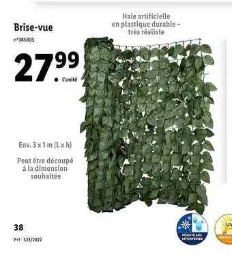 Lidl Brise-vue offre