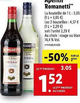 Lidl Aperitif Romanetti offre