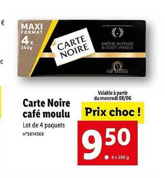 Lidl Carte Noire Café Moulu offre