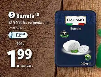 Lidl Burrata Italiamo offre