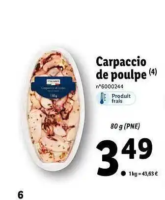 Lidl Carpaccio De Poulpe Italiamo offre