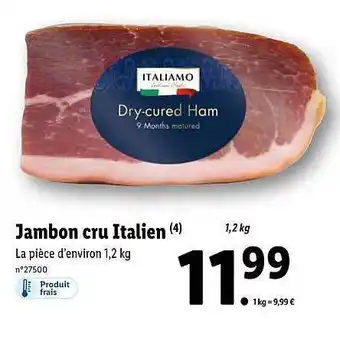 Lidl Jambon Cru Italien Italiamo offre