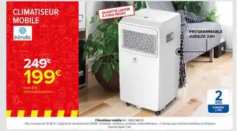 Carrefour Climatiseur Mobile Klindo offre