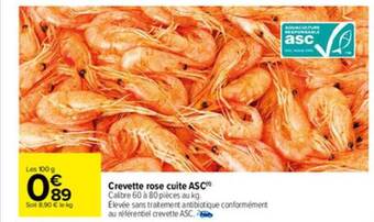 Carrefour Crevette Rose Cuite Asc offre