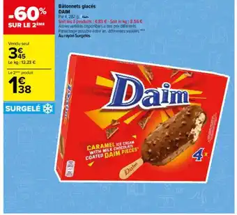 Carrefour Bâtonnets Glacés Daim offre