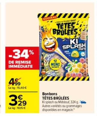 Carrefour Bonbons Têtes Brûlées offre