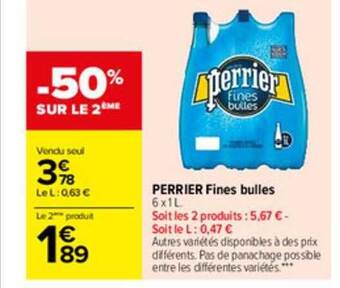 Carrefour Perrier Fines Bulles offre