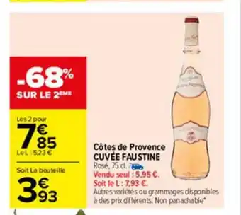Carrefour Côtes De Provence Cuvée Faustine offre
