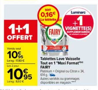 Carrefour Tablettes Lave Vaisselle Tout En 1 offre