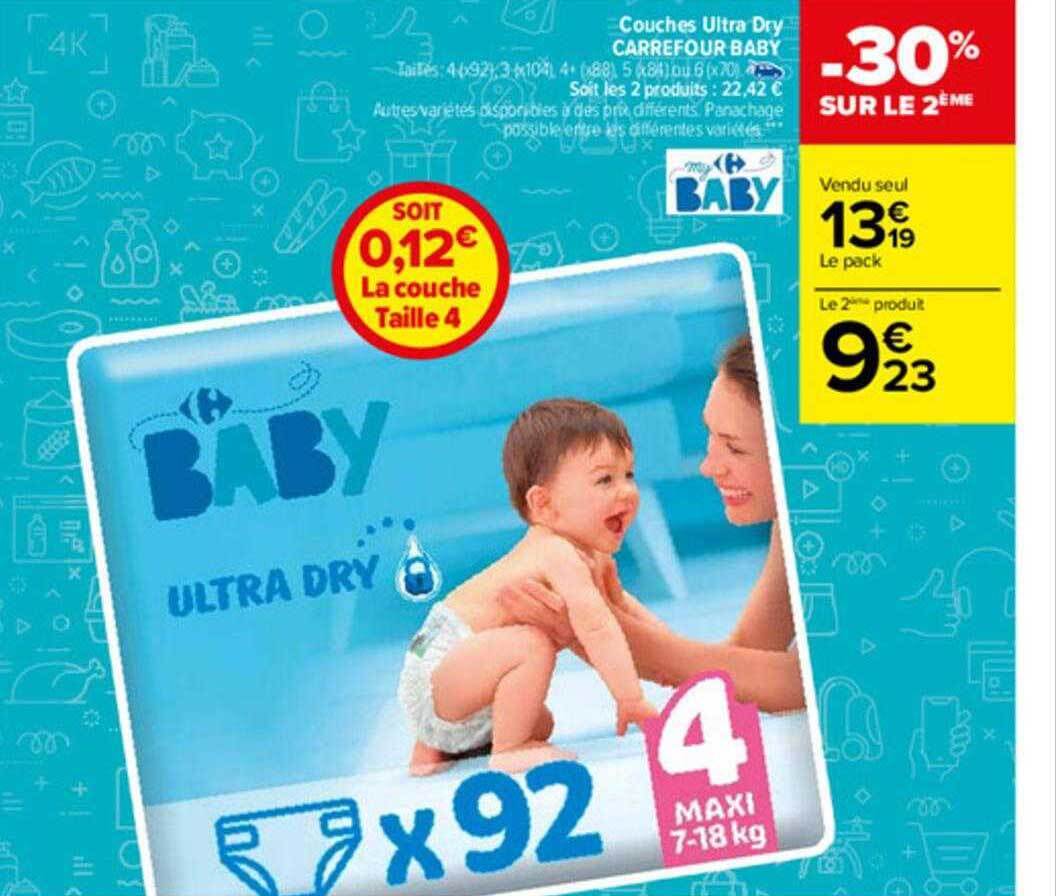 Promo Couches Ultra Dry Carrefour Baby chez Carrefour