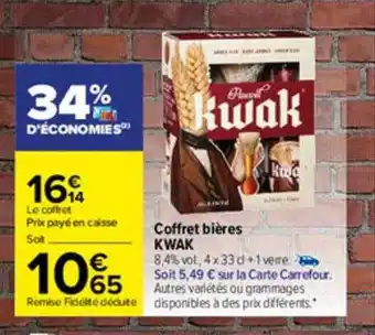 Carrefour Caffret Bières Kwak offre