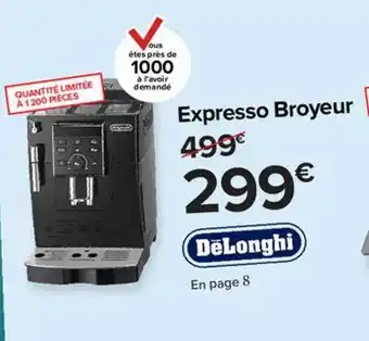 Carrefour Expresso Broyeur Dëlonghi offre