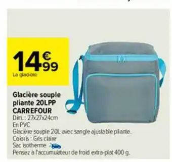 Carrefour Glacière Souple Pliante 20l Pp Carrefour offre