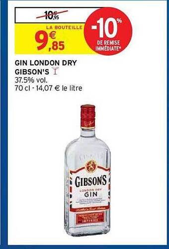 Intermarché Hyper Gin London Dry Gibson's offre