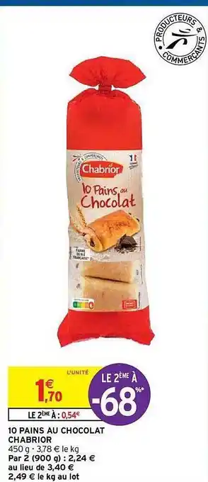 Intermarché Hyper 10 Pains Au Chocolat Chabrior offre