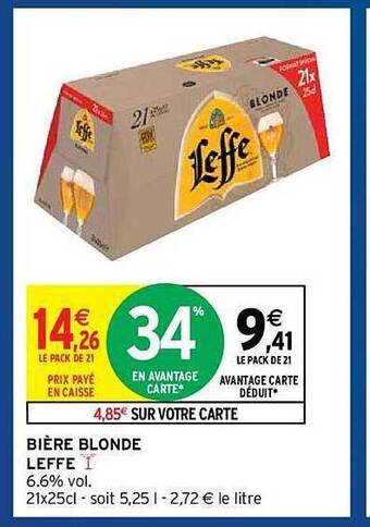 Intermarché Hyper Bière Blonde Leffe offre