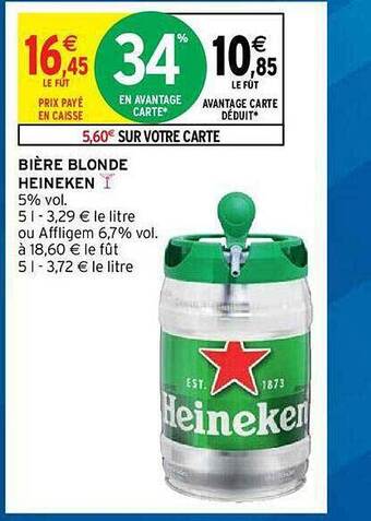 Intermarché Hyper Bière Blonde Heineken offre