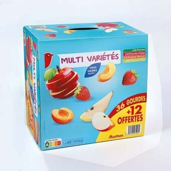 Auchan GOURDES SPÉCIALITÉS DE FRUITS MULTI VARIÉTÉS offre