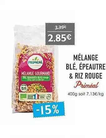 Naturalia Mélange Blé, épeautre & Riz Rouge Priméal offre