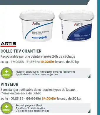 Zolpan Colle Tdv Chantier Artis, Vinymur Artis offre