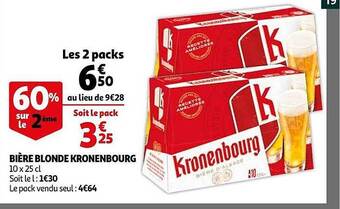 Auchan Bière Blonde Kronenbourg offre