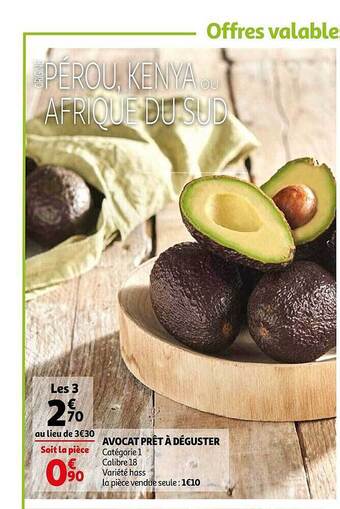 Auchan Avocat Prêt à Déguster offre