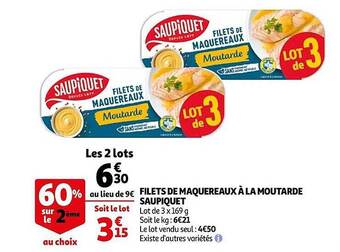 Auchan Filets De Maquereaux à La Moutarde Saupiquet offre