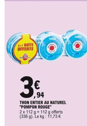E.Leclerc Thon Entier Au Naturel offre