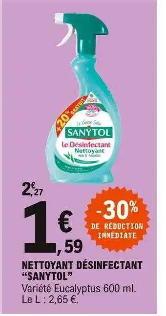 E.Leclerc Nettoyant Désinfectant offre