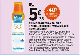 E.Leclerc Brume Protection Solaire Hypoallergénique offre