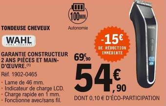 E.Leclerc Tondeuse Cheveux Wahl offre
