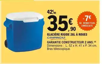 E.Leclerc Glacière Rigide 26l à Roues Campingaz offre